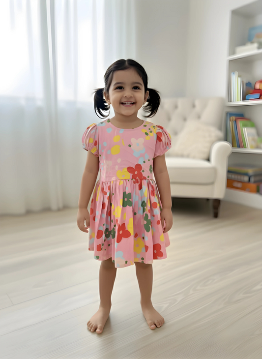 Blush Tropical Back-Bow Dress