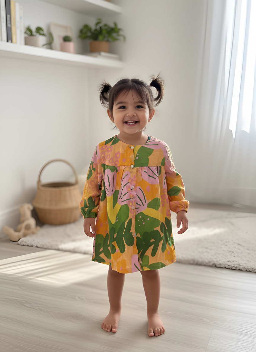 Sunshine Blooming Garden Button-Down Dress