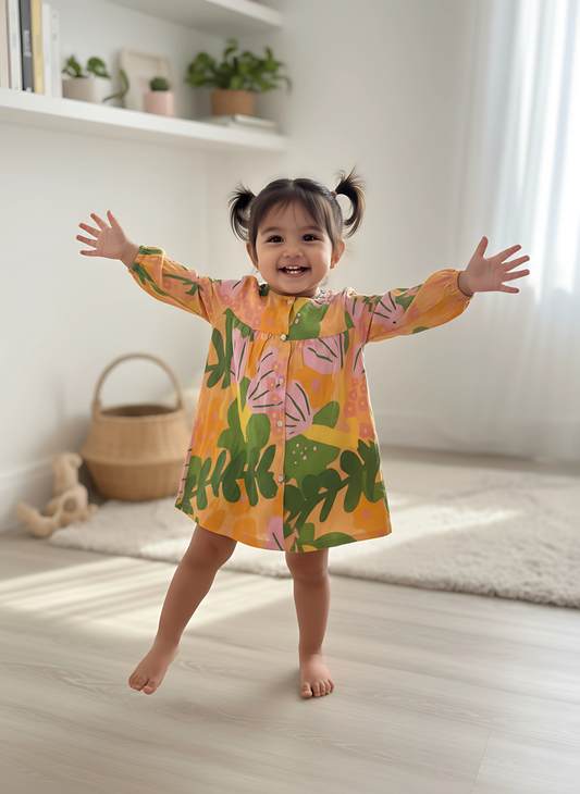 Sunshine Blooming Garden Button-Down Dress