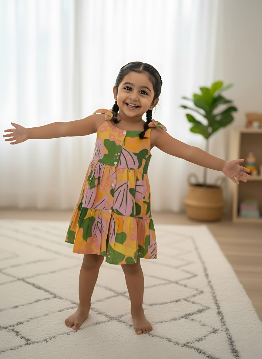 Sunshine Meadow Tie Up Dress