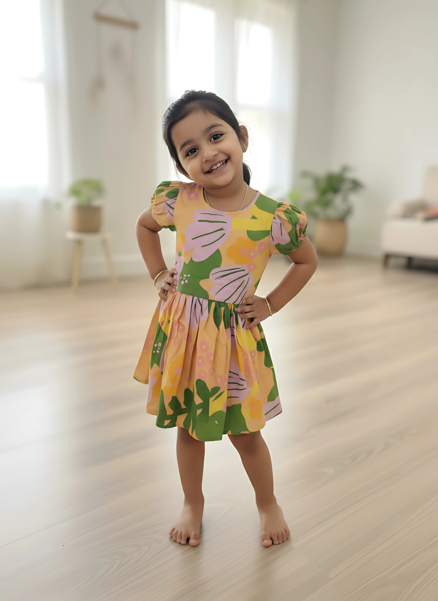 Sunshine Tropical Back-Bow Dress