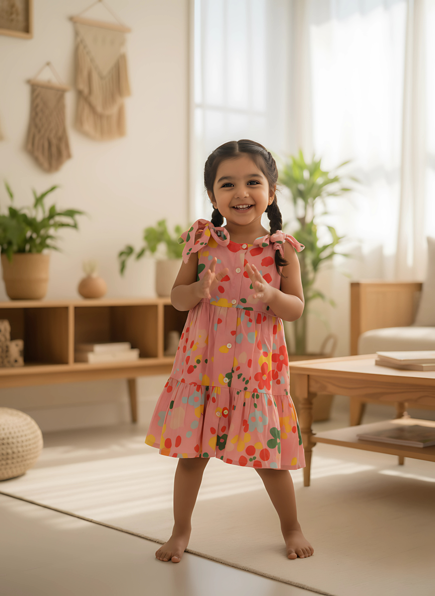 Blush Meadow Tie Up Dress