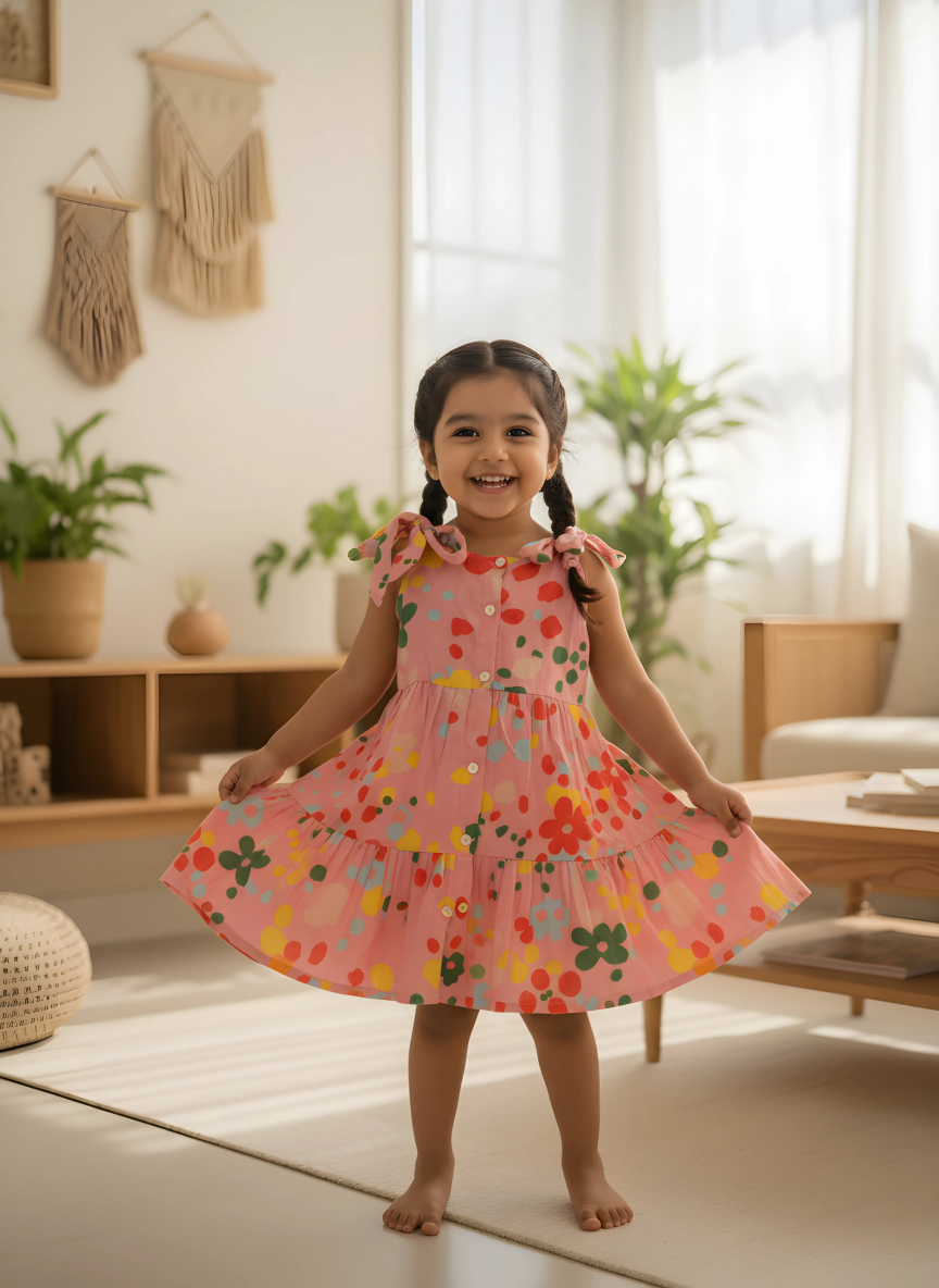 Blush Meadow Tie Up Dress