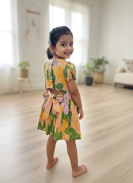 Sunshine Tropical Back-Bow Dress