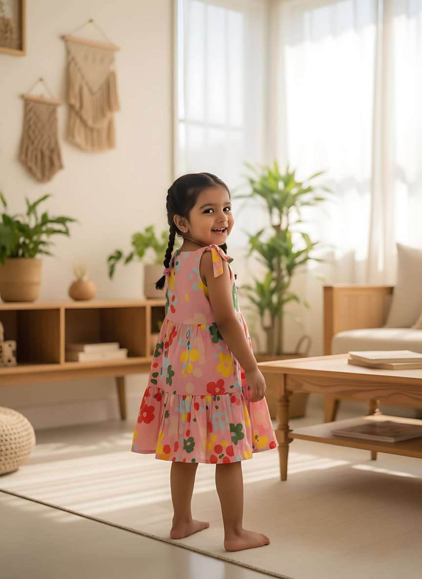 Blush Meadow Tie Up Dress