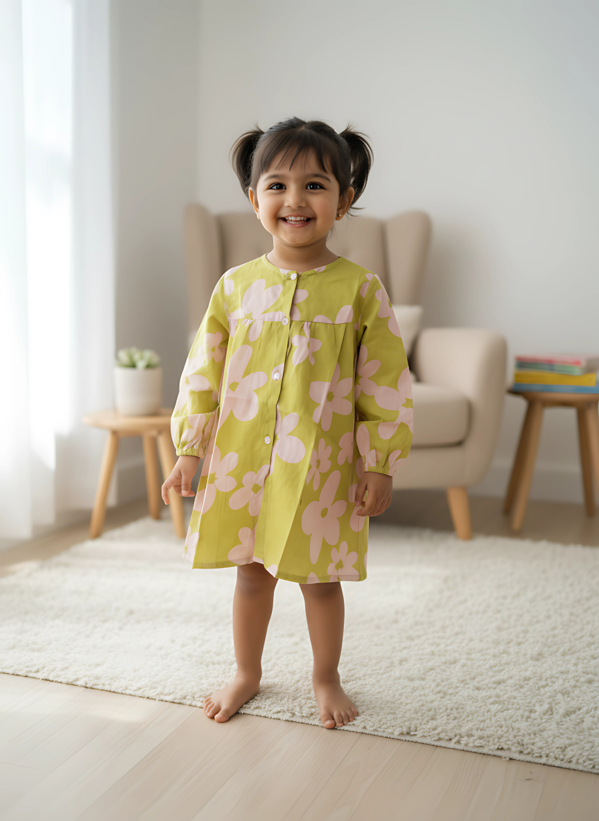 Spring Blooming Garden Button-Down Dress