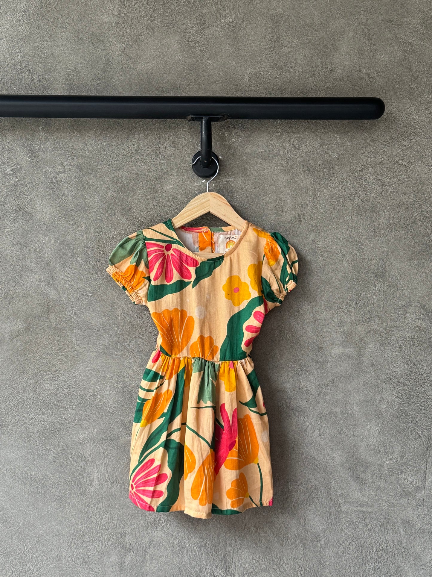 Coral Tropical Back-Bow Dress