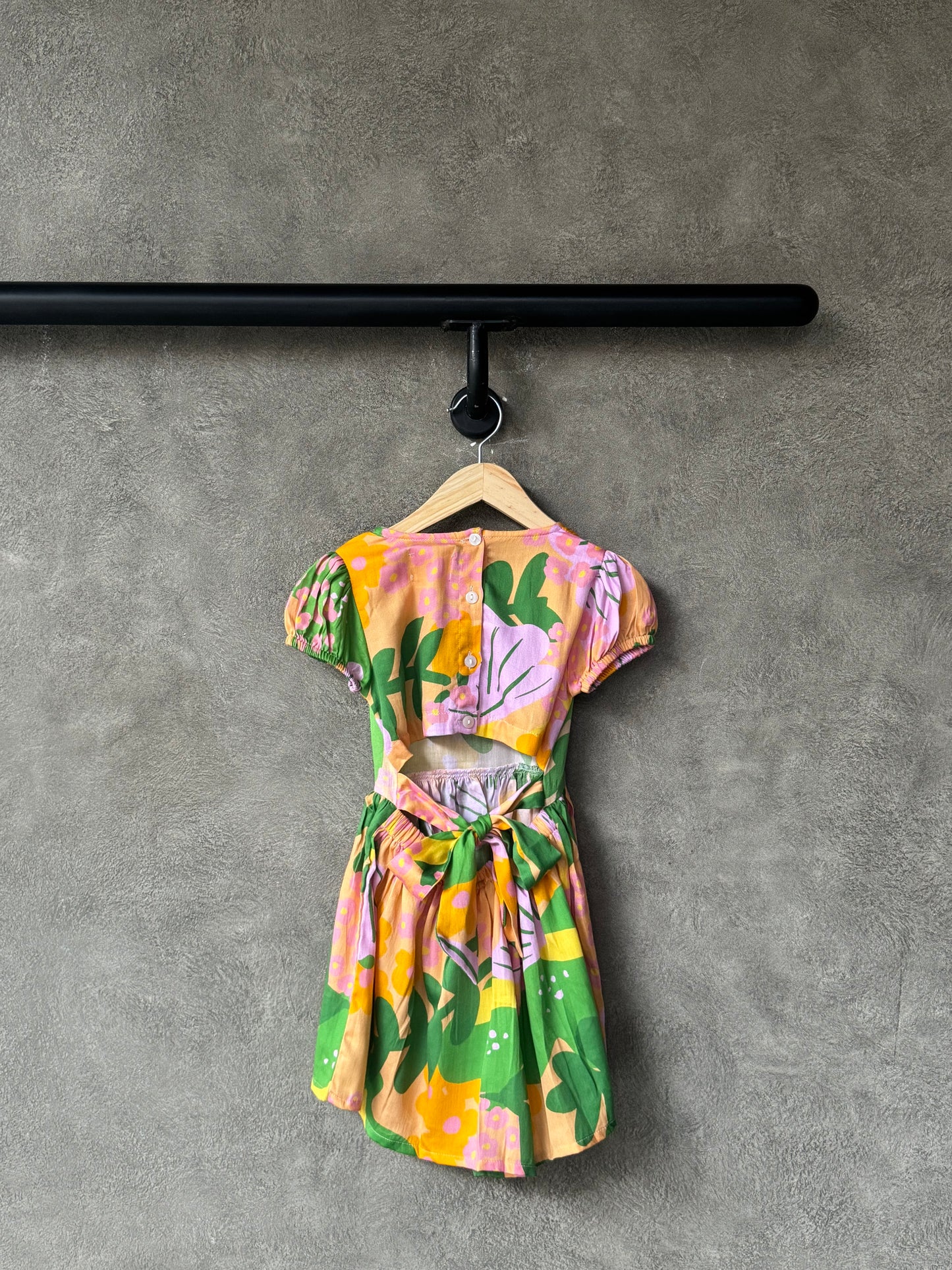 Sunshine Tropical Back-Bow Dress