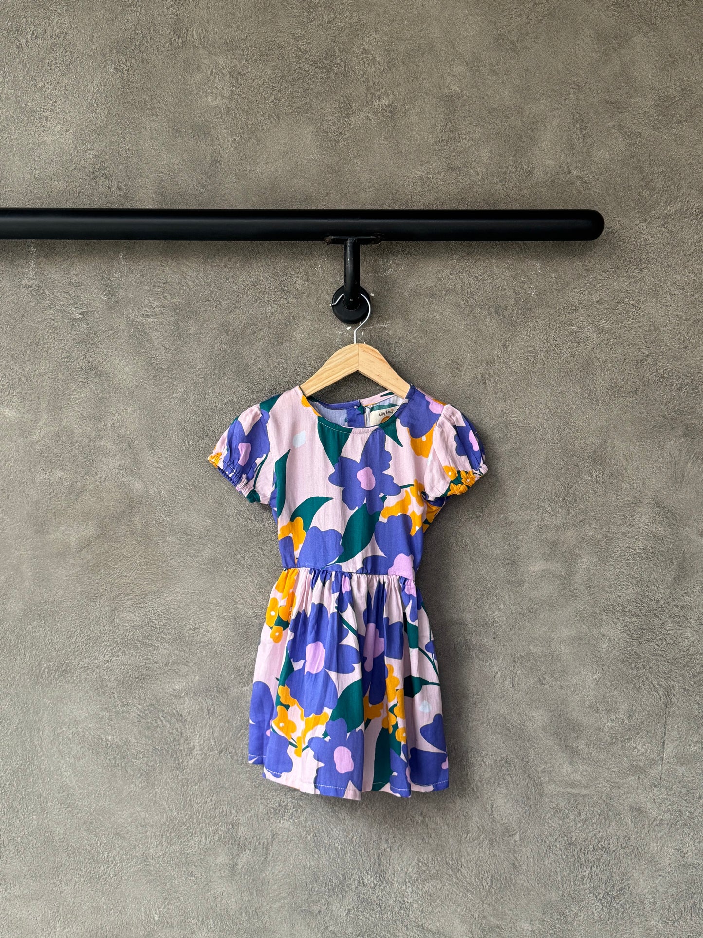 Violet Tropical Back-Bow Dress