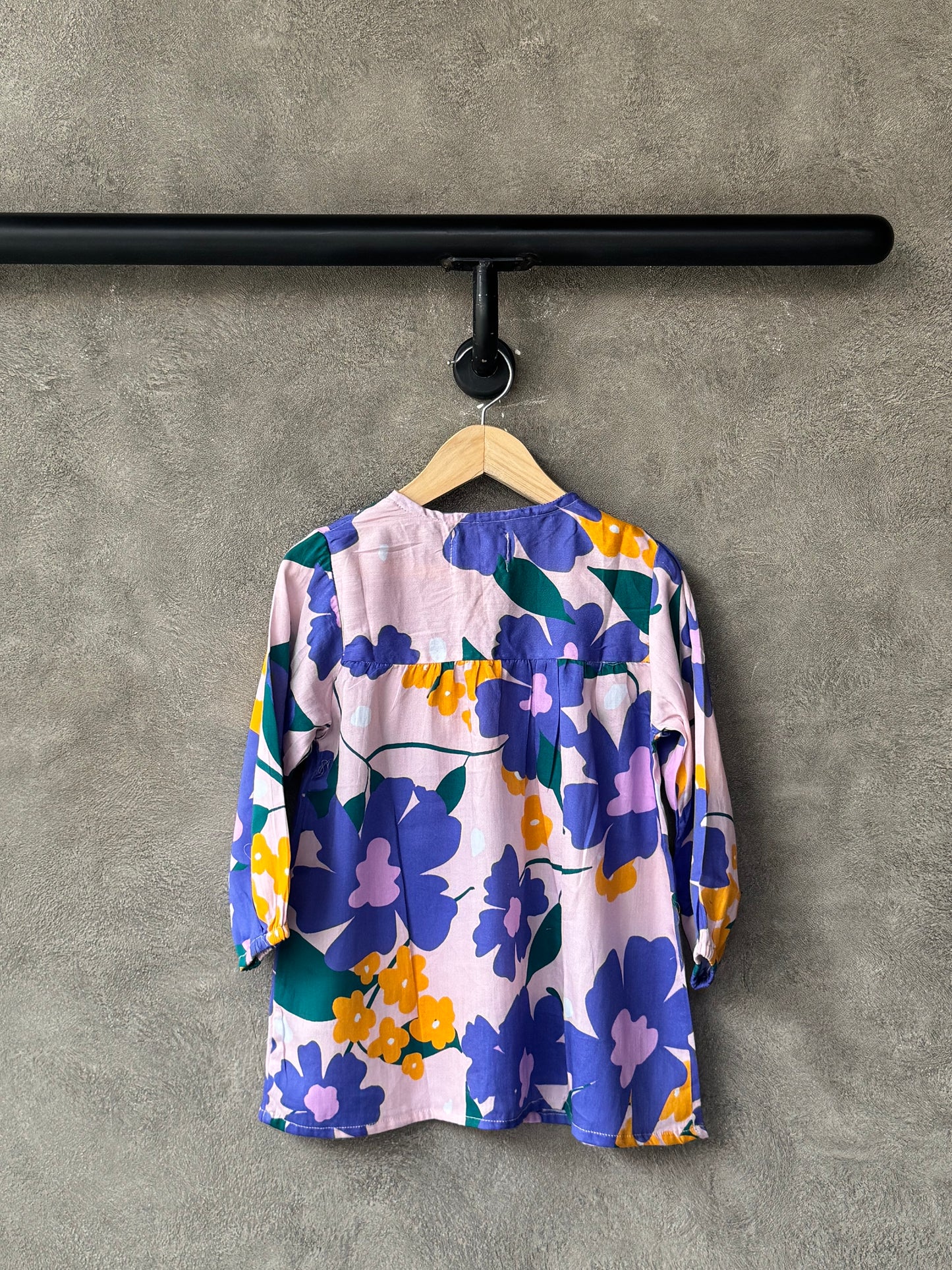 Violet Blooming Garden Button-Down Dress