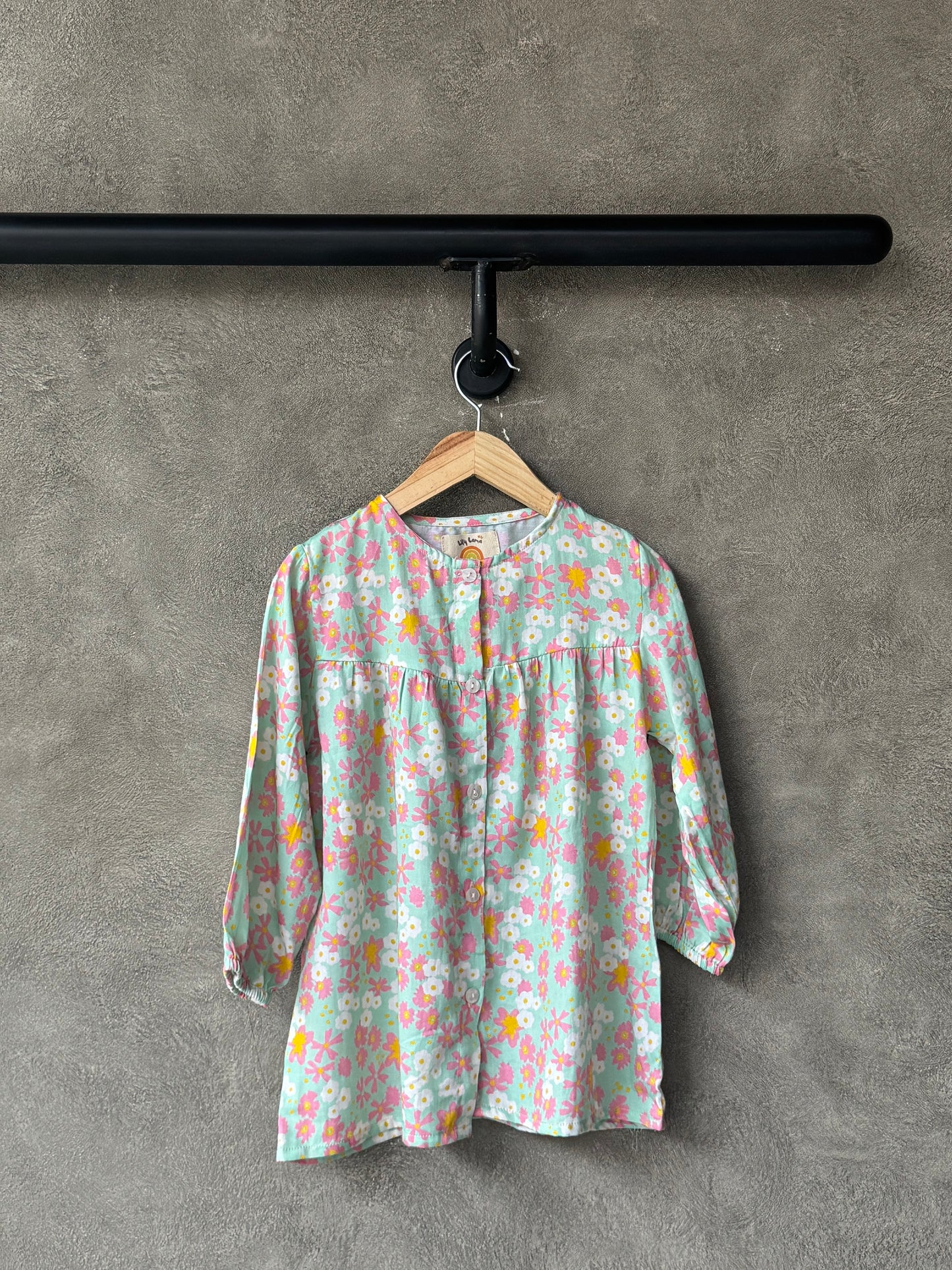 Pastel Blooming Garden Button Down Dress