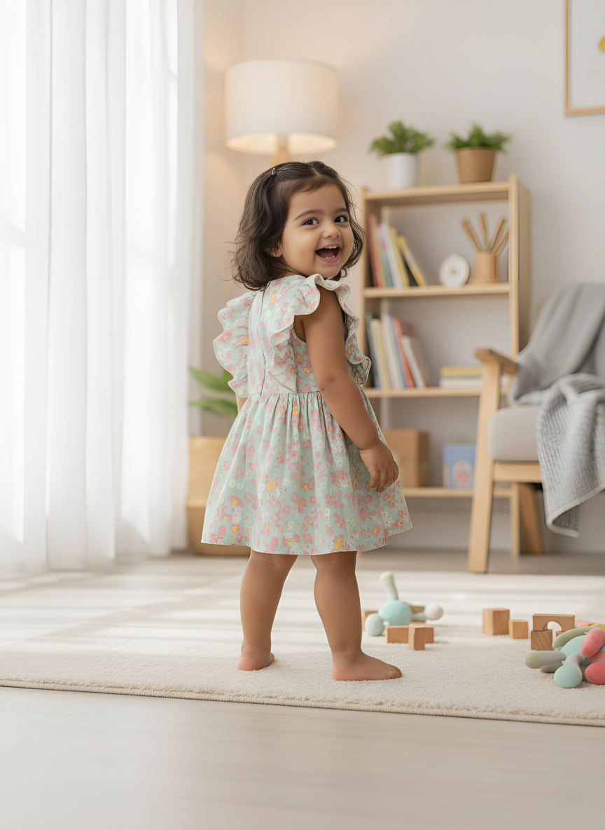 Pastel Floria Frill Dress