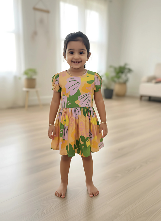 Sunshine Tropical Back-Bow Dress