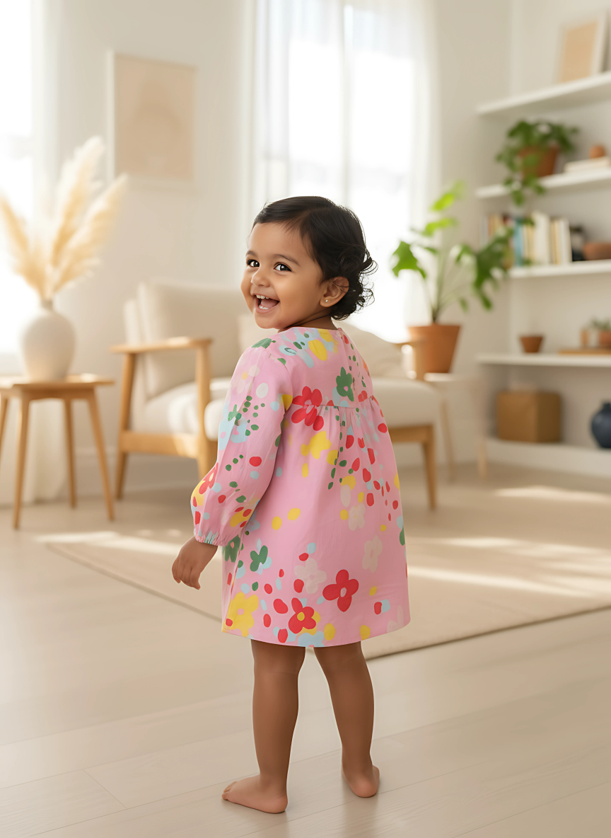 Blush Blooming Garden Button-Down Dress