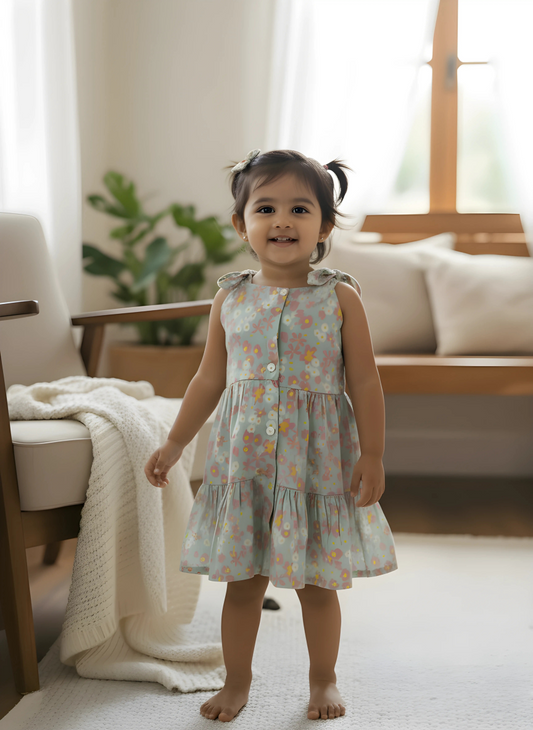 Pastel Meadow Tie Up Dress