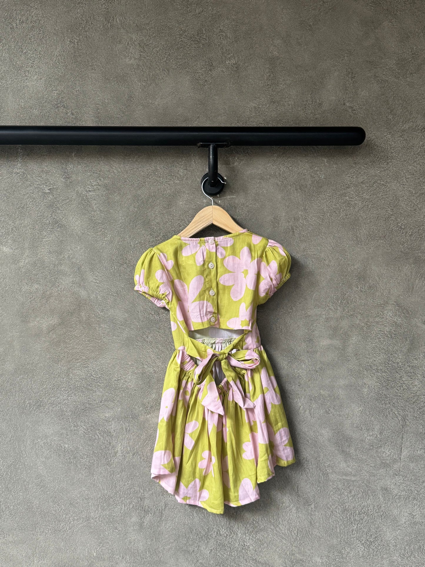 Spring Tropical Back-Bow Dress